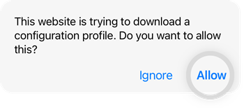 allow profile installation