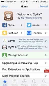 Cydia home page