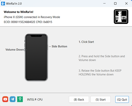 WinRa1n Tool - click 'Start'