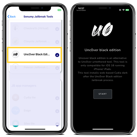 Unc0ver Black Edition for iOS 17.2.