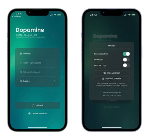 Dopamine jailbreak app