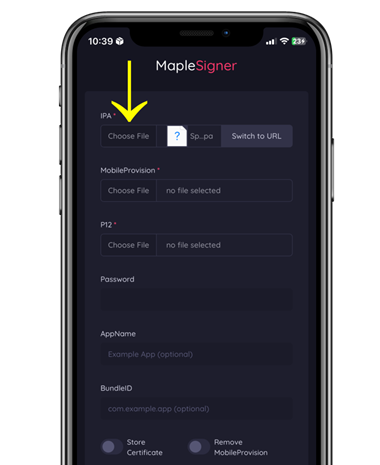 Choose IPA File