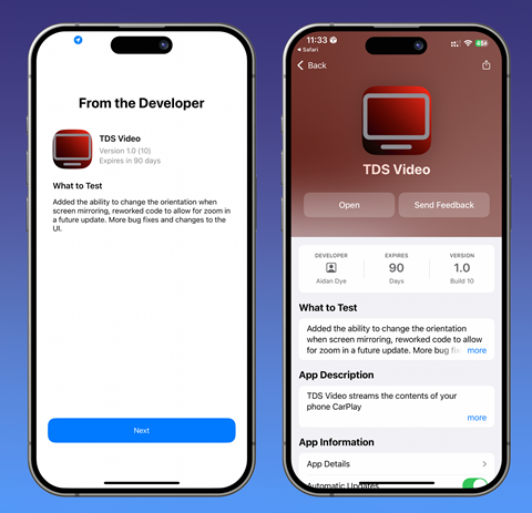 TDS Video TestFlight link