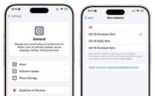 Settings > General > Software Update