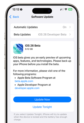 Download and Install iOS 26 beta