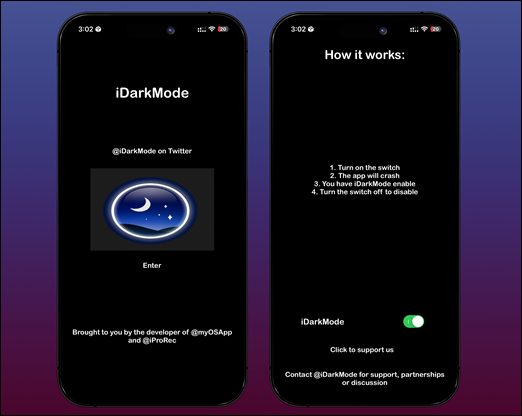 idark mode mode app