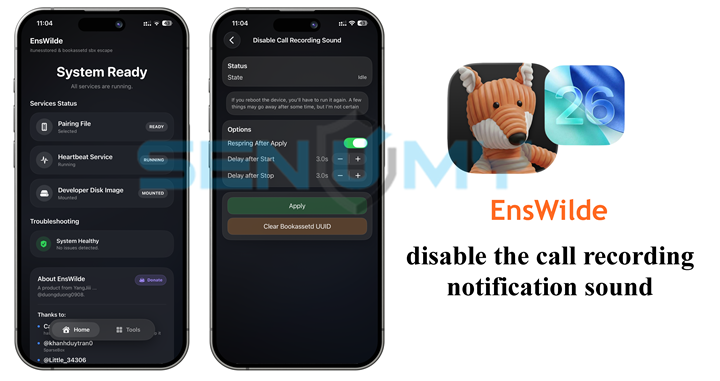 EnsWilde (Mobile) Disable Call Recording Notification Sound iOS 26