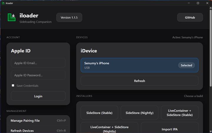 iLoader IPA Installer tool